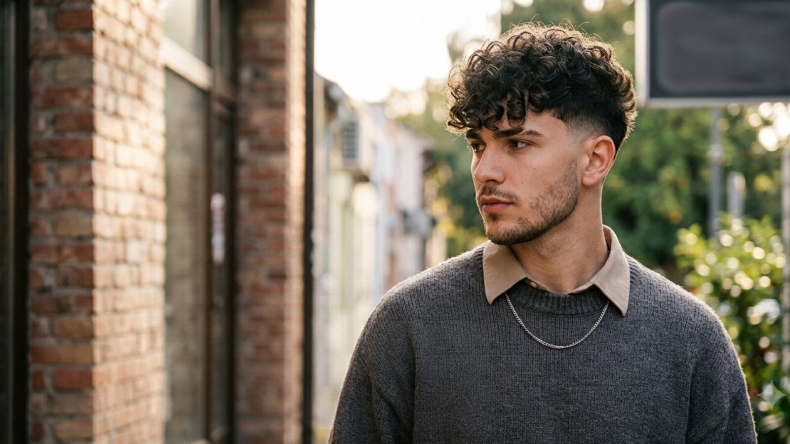 Männer Frisur mit Locken Seite kurz der Shadow Taper als neuer Trend