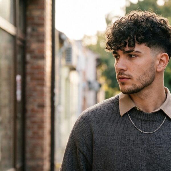 Männer Frisur mit Locken Seite kurz der Shadow Taper als neuer Trend